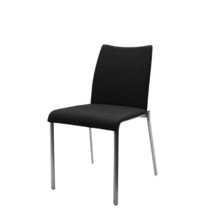 silla confidente negra sin brazos y 4 patas