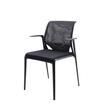 silla confidente VITRA con brazos y estructura negra