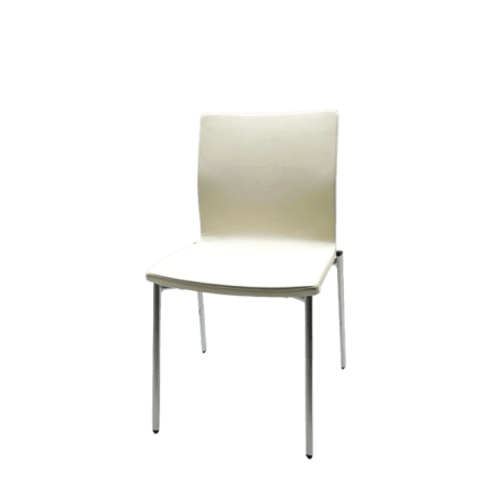 Silla confidente napel blanco 4 patas estructura gris