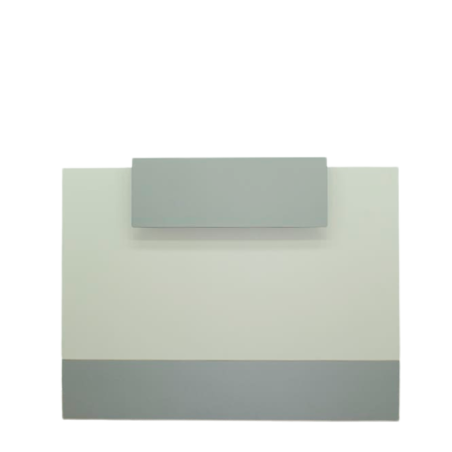 Mostrador para recepción moderno en blanco y detalles en gris