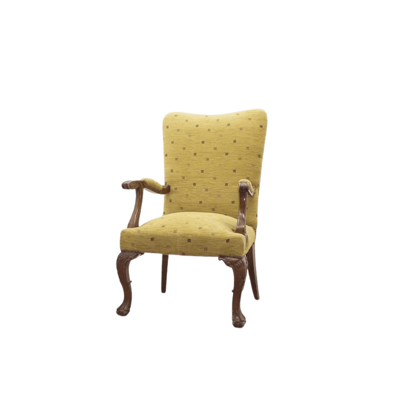 Sillón fijo tapizado y estampado en mostaza Sillón fijo tapizado y estampado en mostaza
