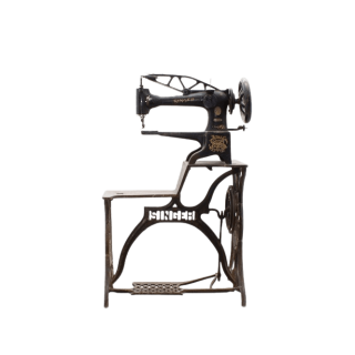 Maquina de coser con mesa de forja
