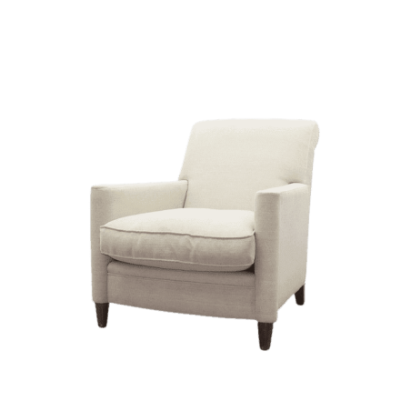 Sofá tapizado en tela blanca