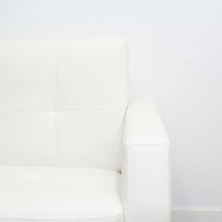 Sofá de 2 plazas en piel blanco