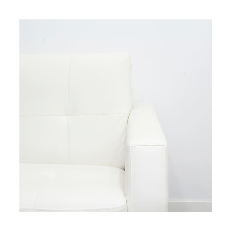Sofá de 2 plazas en piel blanco